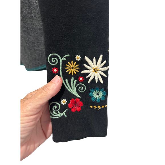 Alp N Rock Embroidered Long Sleeve Cotton Blend Top Size 1 (XS) Made In USA - Picture 2 of 10